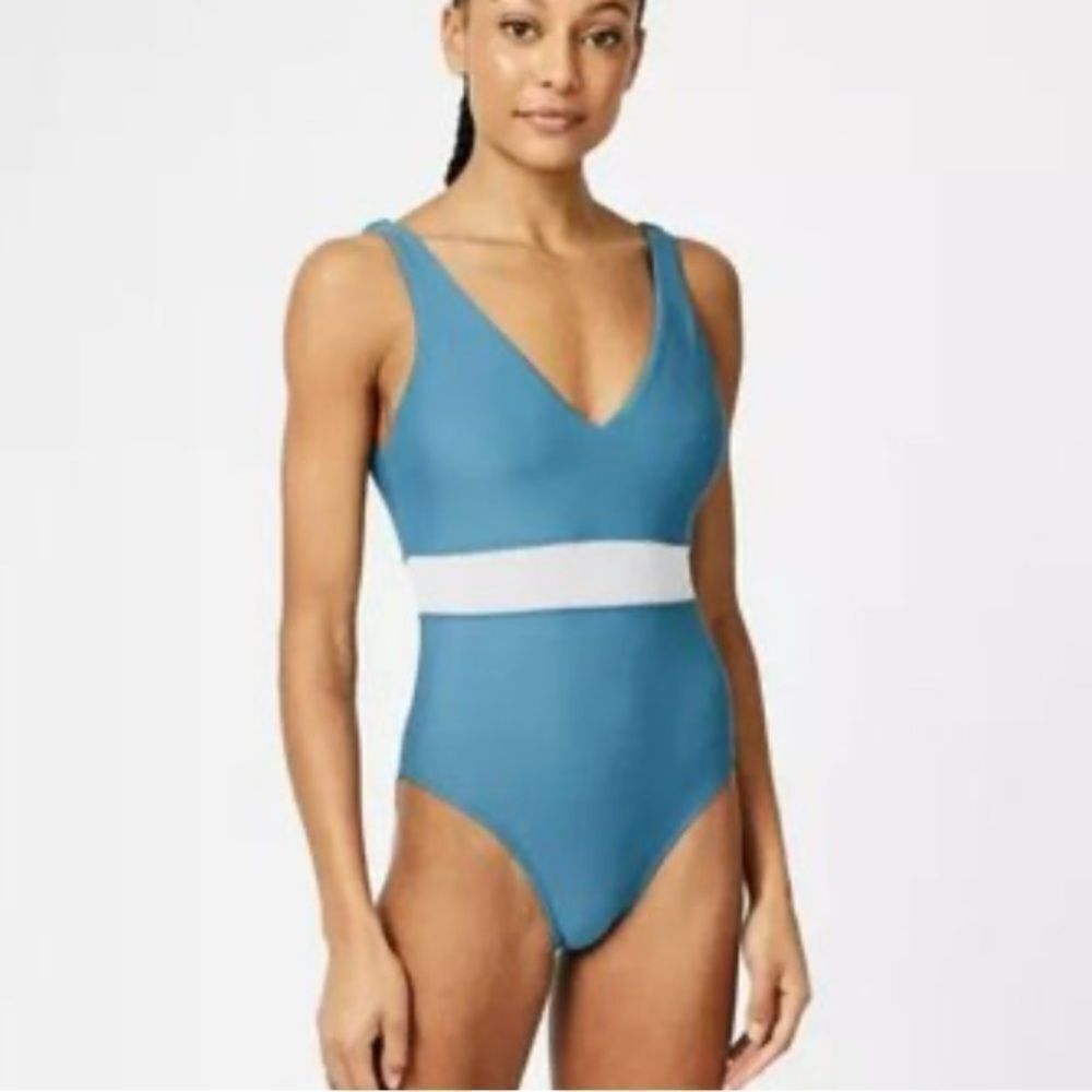 NWT 120.00 Sweaty Betty Poolside One-piece Stellar Blue